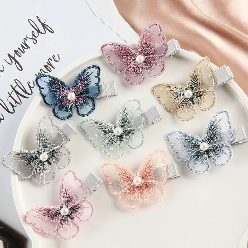 Women's Colorful Butterfly Hairpin Hair Clips Fashion Kids Barrettes Bobby Pins Diamond Butterfly Clip Hairdressing Accessories Quake