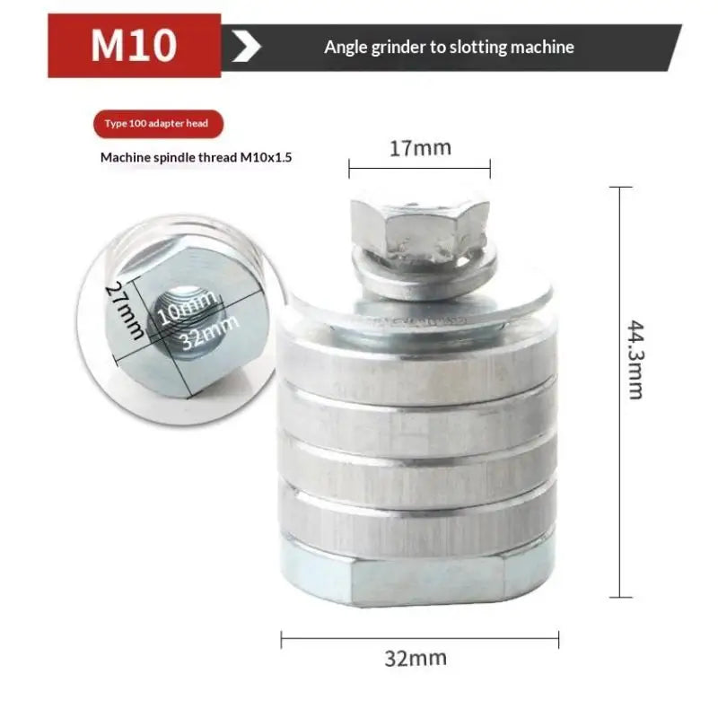 1Pcs M10 M14 Angle Grinder Accessories Grooving Machine Metal Angle Grinder Polisher Adapter Quake M10