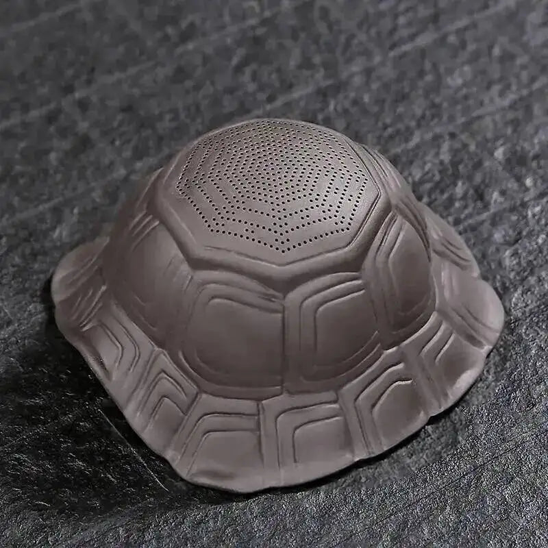 Purple Clay Hat Tea Strainer Tea Leakage Filter Tea Filter Cute Longevity Turtle Tea Pet Ornament Ceramic Tea Set Quake
