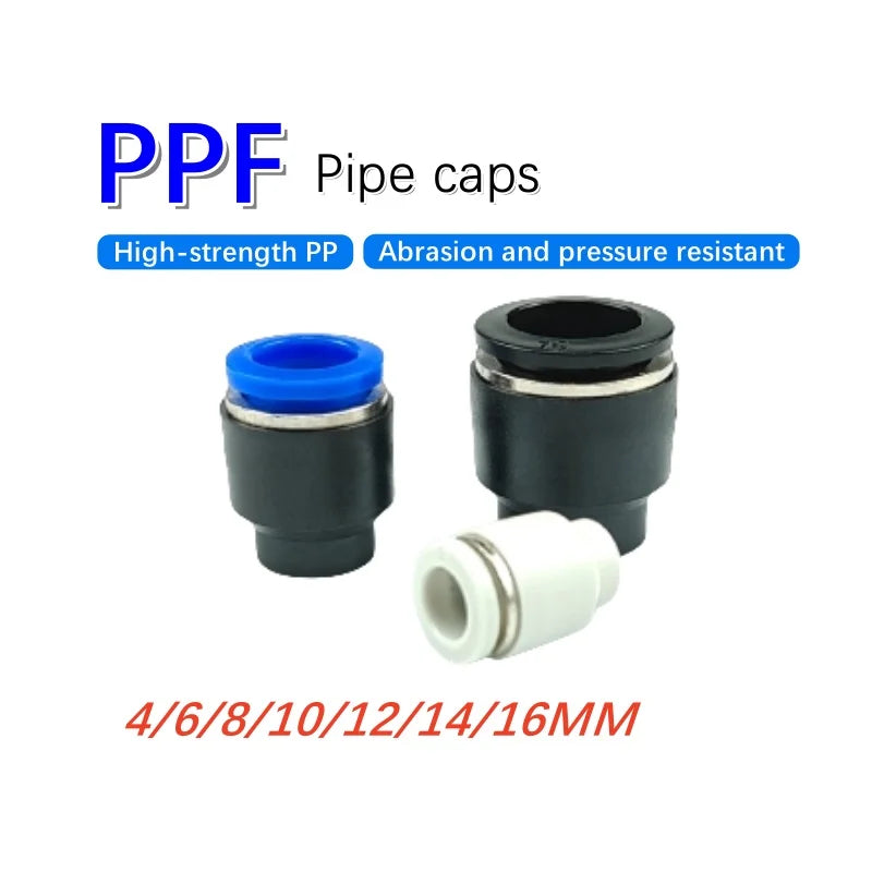 3/5PCS PPF Pneumatic Joints PPF Pipe Caps, Straight-through, Quick Plug Air Hoses, Caps, Pipe Plugs,4/6/8/10/12/14/16 Pipe Plugs Quake