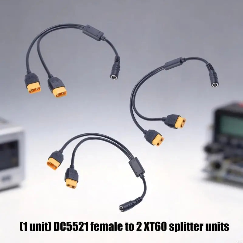DC5521 to Double 60 Power Splitter Cable, 60 Y Split Power Cord for Battery Connection, Chargers and Adapter Wiring Use K1KF Quake