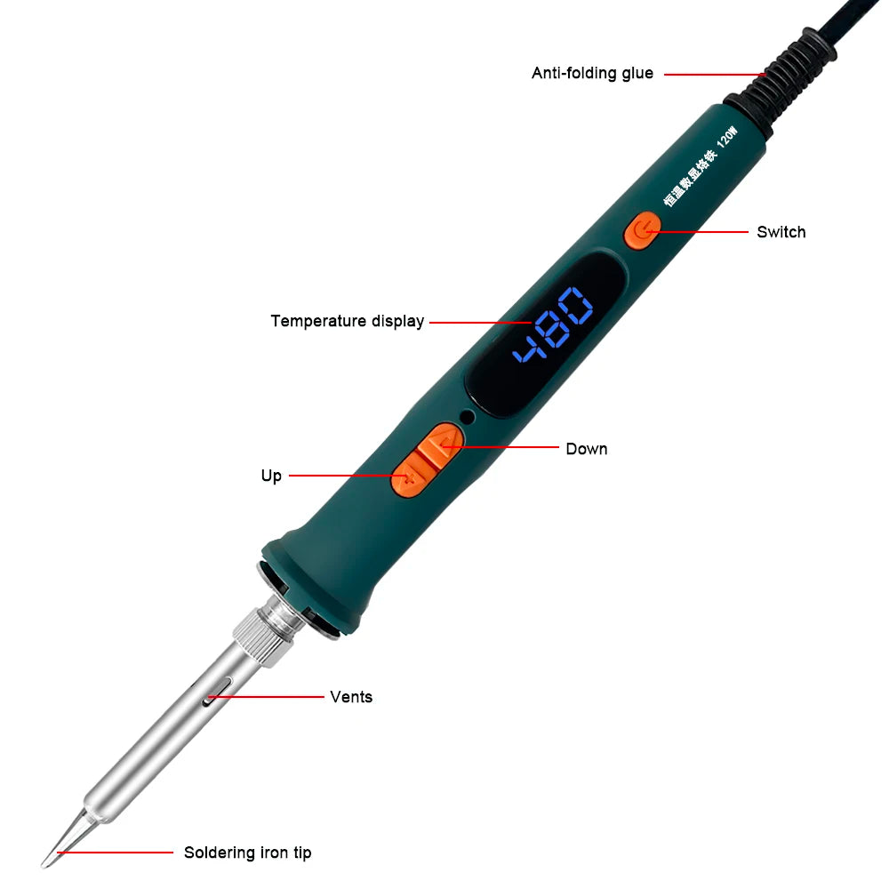 120W Digital Soldering Iron Repair Soldering Tool Set Electric Soldering Iron Dual Calibration Temperature 200-600C 907S Quake 907S1 US China Mainland