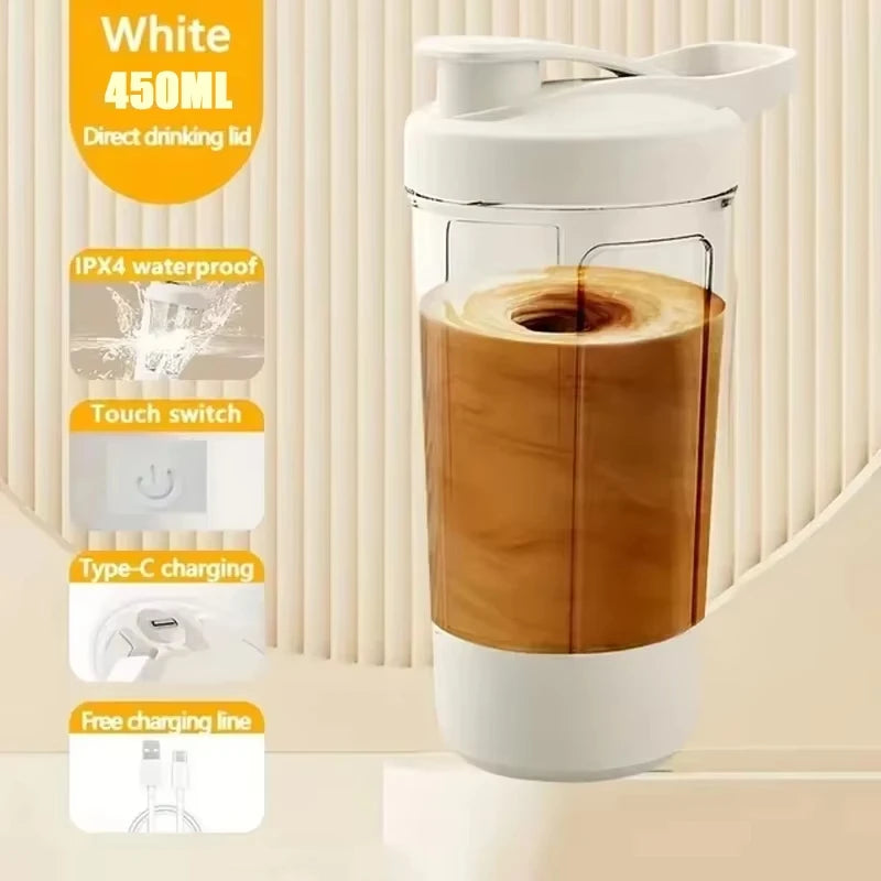 Electric Shaker Cup 450ml Self-Stirring Intelligent Shaker For Protein Shake Meal Replacement Portable Sport Mixing Cup Quake