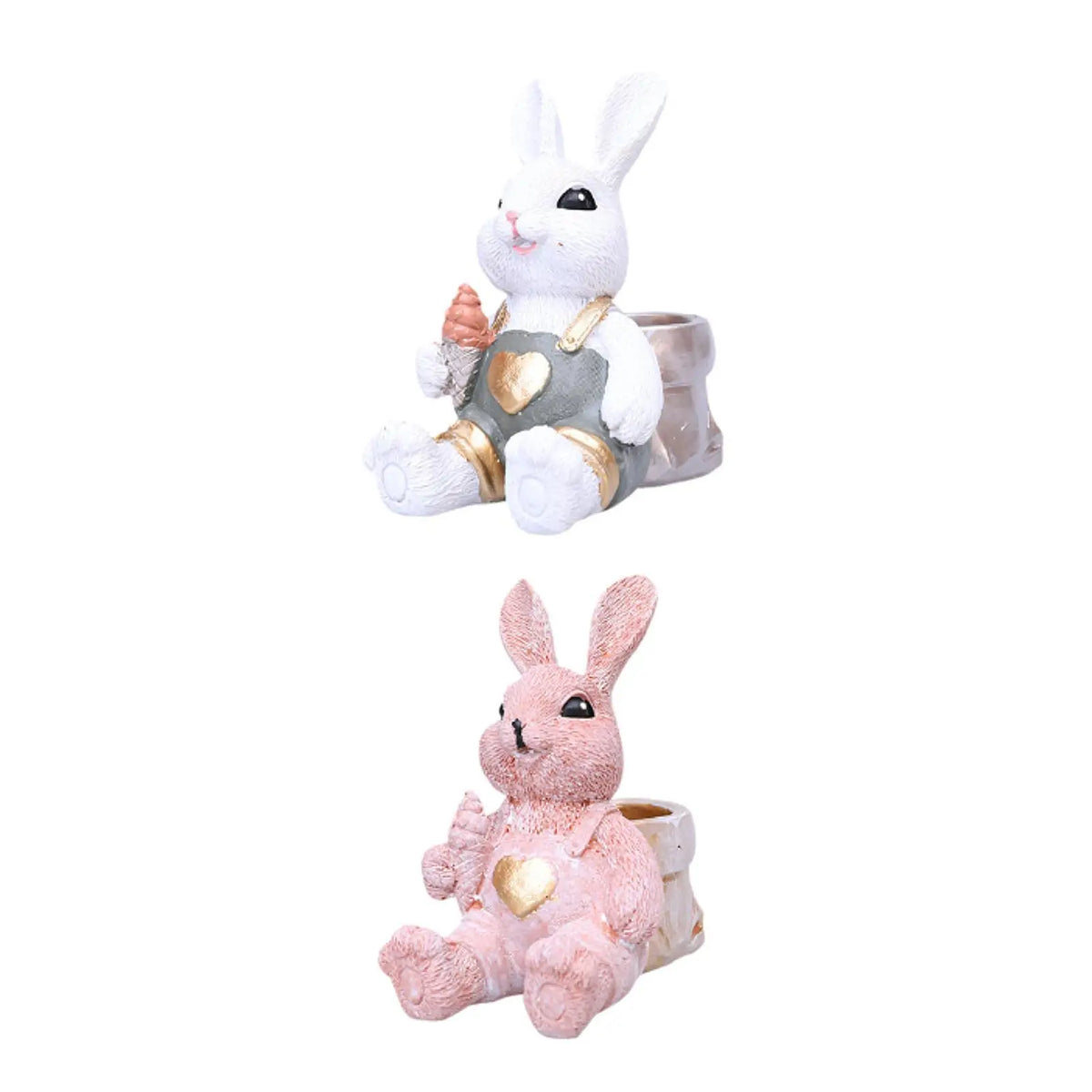 Easter Bunny Figurine Decorative Cute Easter Decoration Tabletop Ornament Animal Sculpture for Desk Home Bedroom Entrance Office Quake