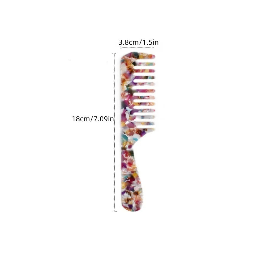 Acetic Acid Wide Teeth Comb Long Handle Women Girls Smooth Hair Comb Portable Traveling Styling Comb Comfortable Holiday Gifts Quake