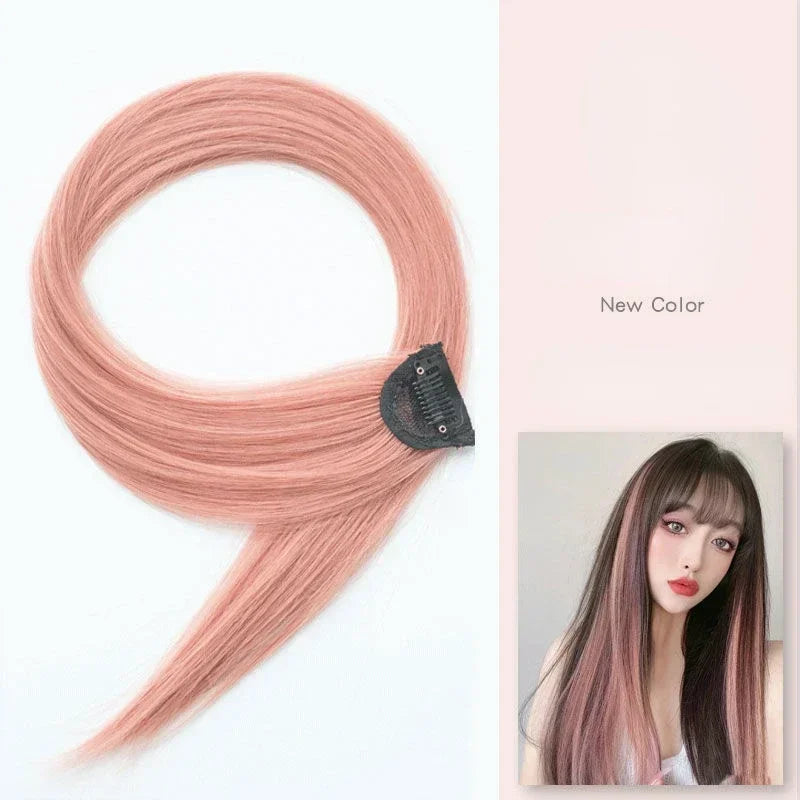 DIY Colored Hair Styling Clips Long Straight Hanging Ear Hairpin Hairpieces Women Natural Hair Braiding Clip Fake Hair Piece Quake XYF
