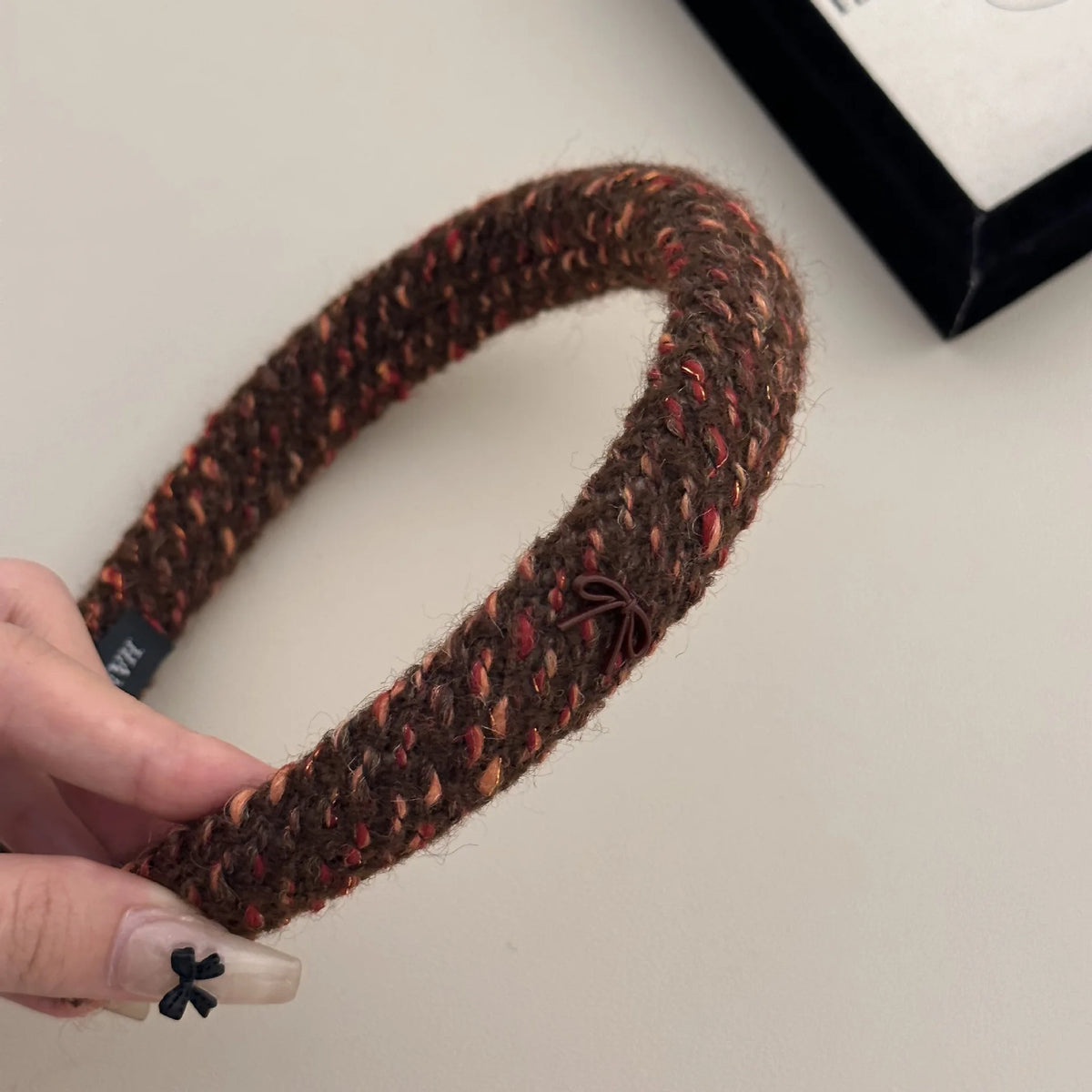 Winter Retro Red Mixed Color Headband Woven Knitting Sponge Headbands for Women Fashion Temperament Hair Hoop Female Hair Band Quake cf