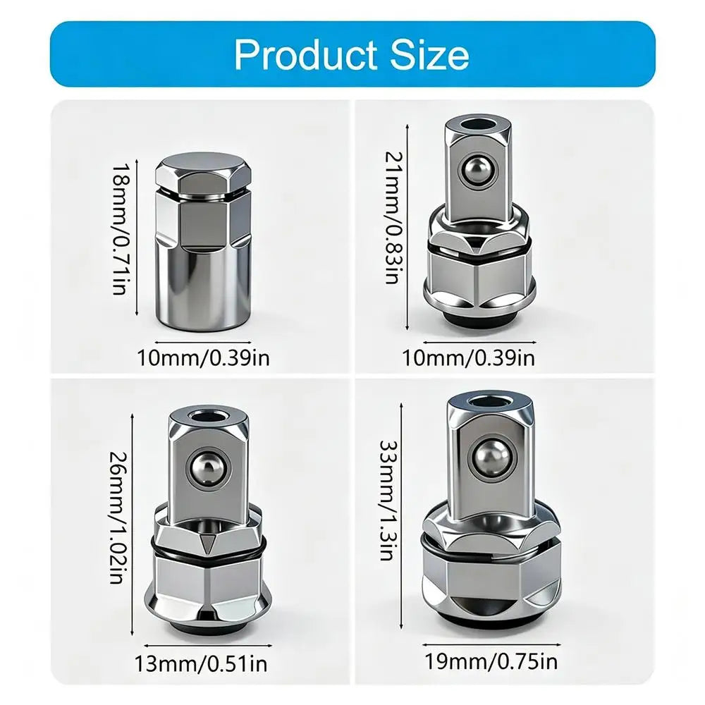 Ratchet Socket Plug Adapters Torque Tool Extension Attachments Ratchet Socket Adapters for Home Improvement House Renovation Quake 4pcs