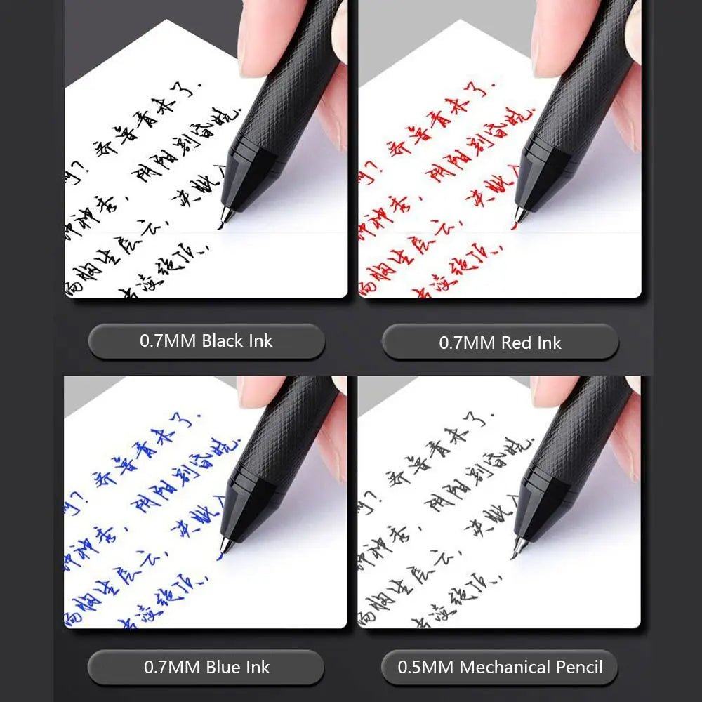 High Quality Metal Gravity Sensor Pen 4 in 1 Press Type Multi-Function Gel Pen 3Colors Ballpoint Pen Student Gift Quake