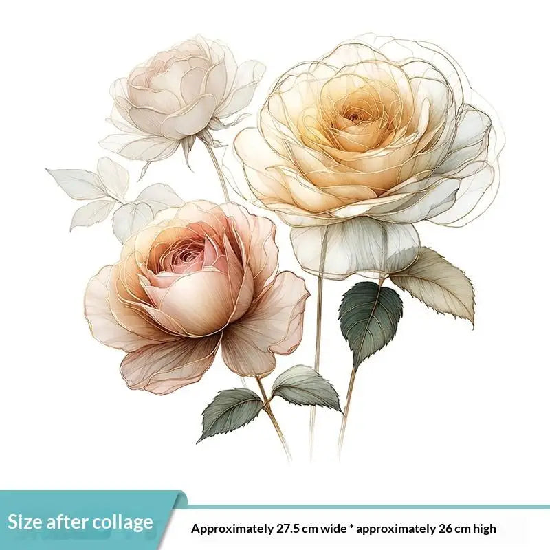 1Sheet PVC Watercolor Flower Stickers Toilet Sticker Bright Wall For Home Vinyl Car Decal Toilet Decoration Quake A3