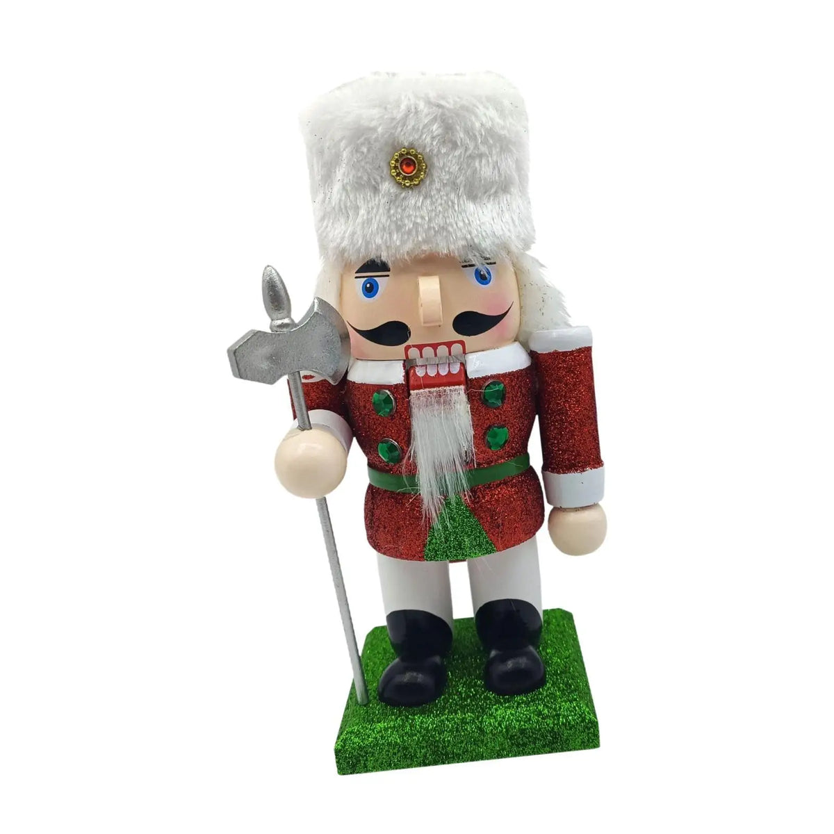 Nutcracker Figurine Traditional Wooden Nutcracker for Holiday Tables Festive Quake Style E
