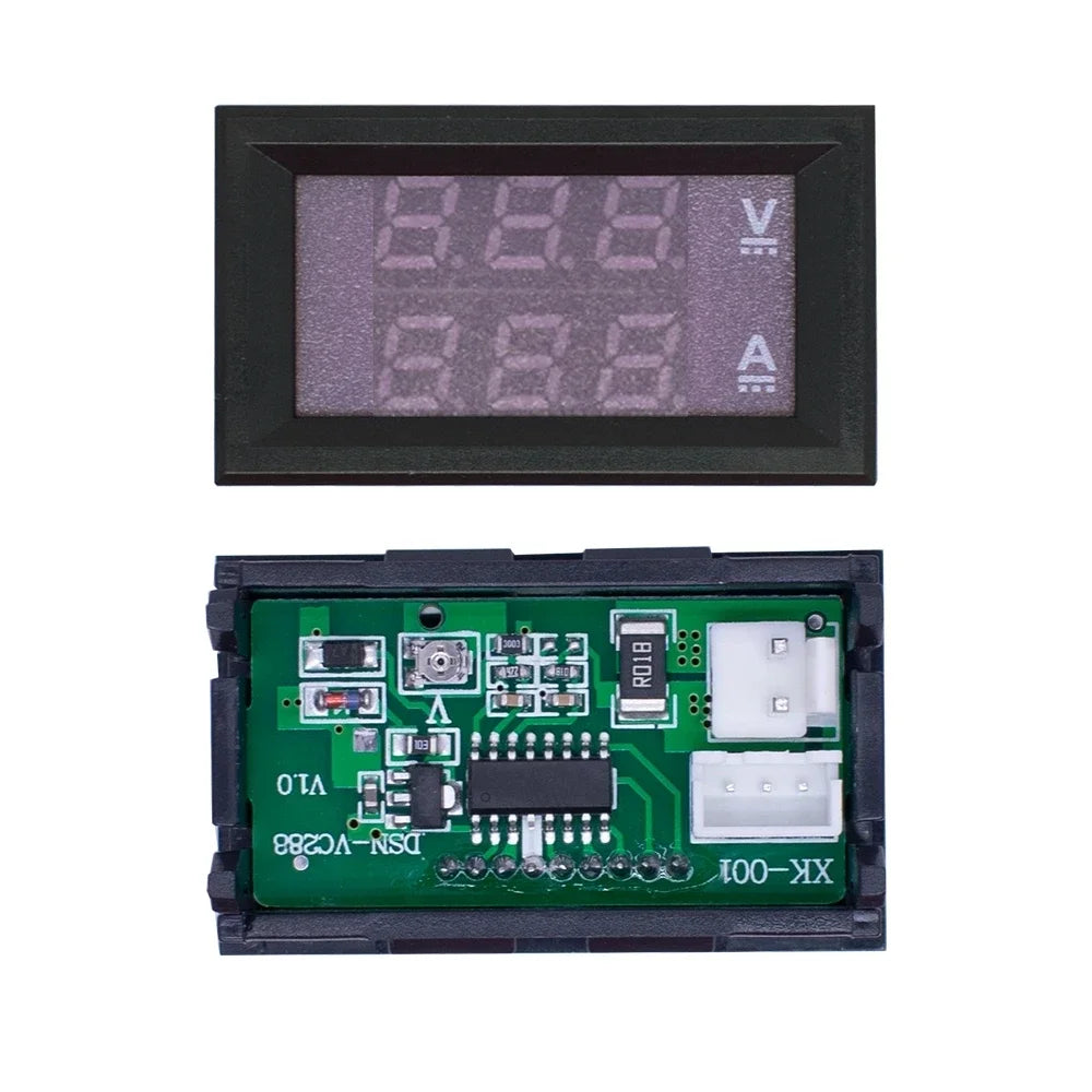 Digital DC 0-100V 10A Voltmeter Ammeter Dual Display Voltage Detector Current Meter Panel Amp Volt Gauge 0.28" Red Blue LED Quake monotonic
