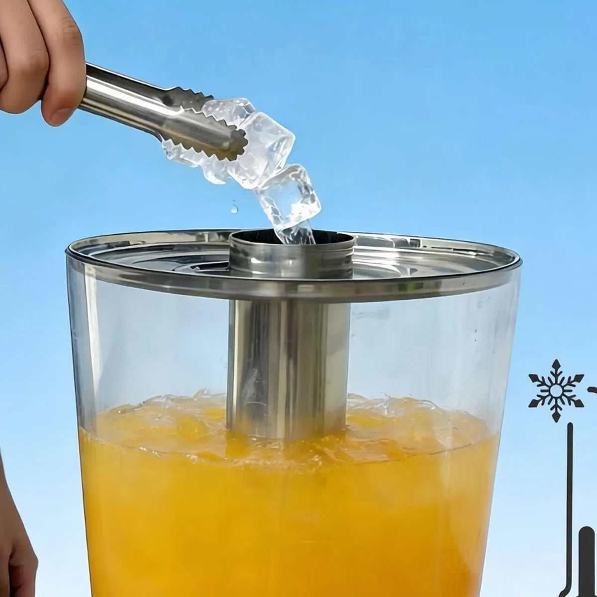 Beverage Dispenser with Stand Coffee Container Picnics Heavy Duty Weddings Portable Single Head Juice Dispenser Stainless Steel Quake