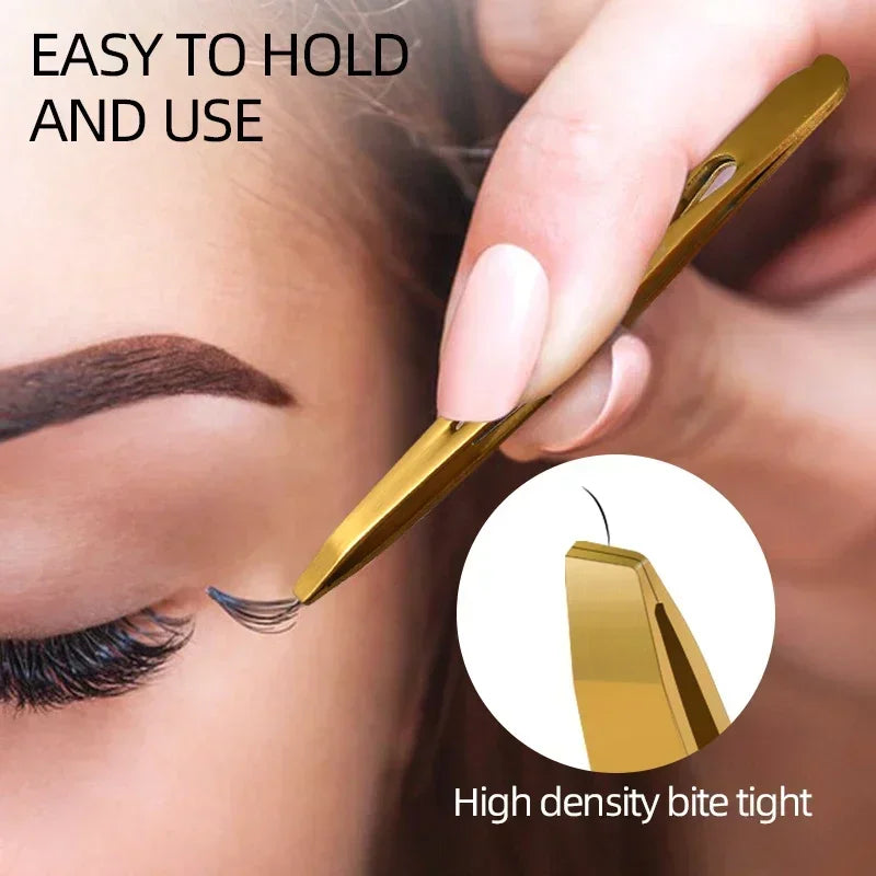 Professional 4-Pc Stainless Steel Eyebrow Tweezer Set – Precision Tweezers for Facial Hair, Splinters & Ingrown Hair Removal Quake