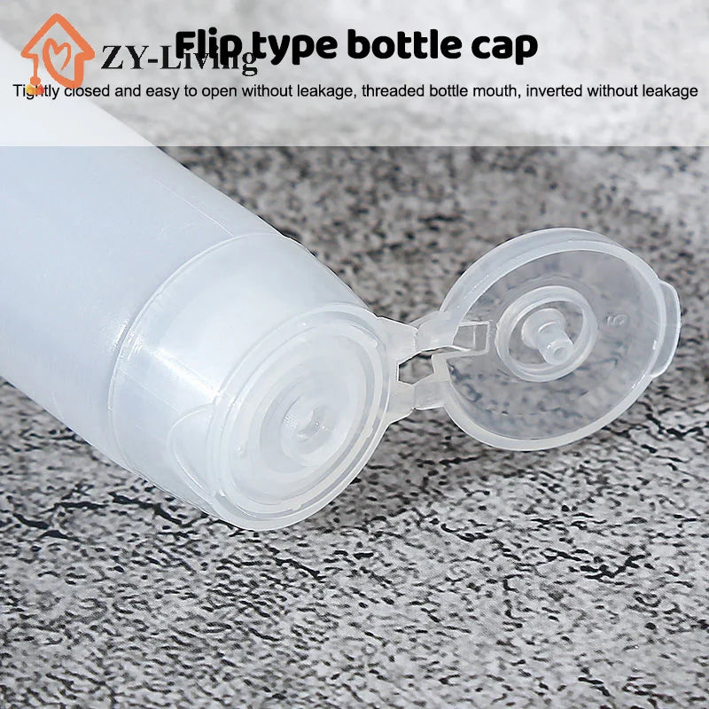 10Pcs 30/50ml Empty Squeeze Tube PE Soft Tubes Facial Cleanser Bottle Cosmetic Packaging Travel Bottle Refillable DIY Container Quake