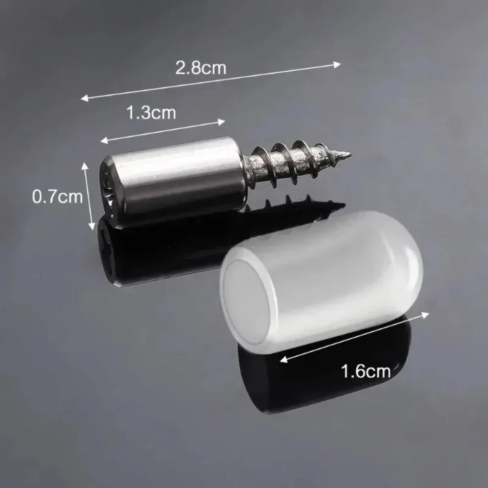 120/2Pc Self Tapping Screw Cabinet Bracket Laminate Support with Rubber Sleeve Non-Slip Layer Glass Plate Holder Fixed Screw Set Quake