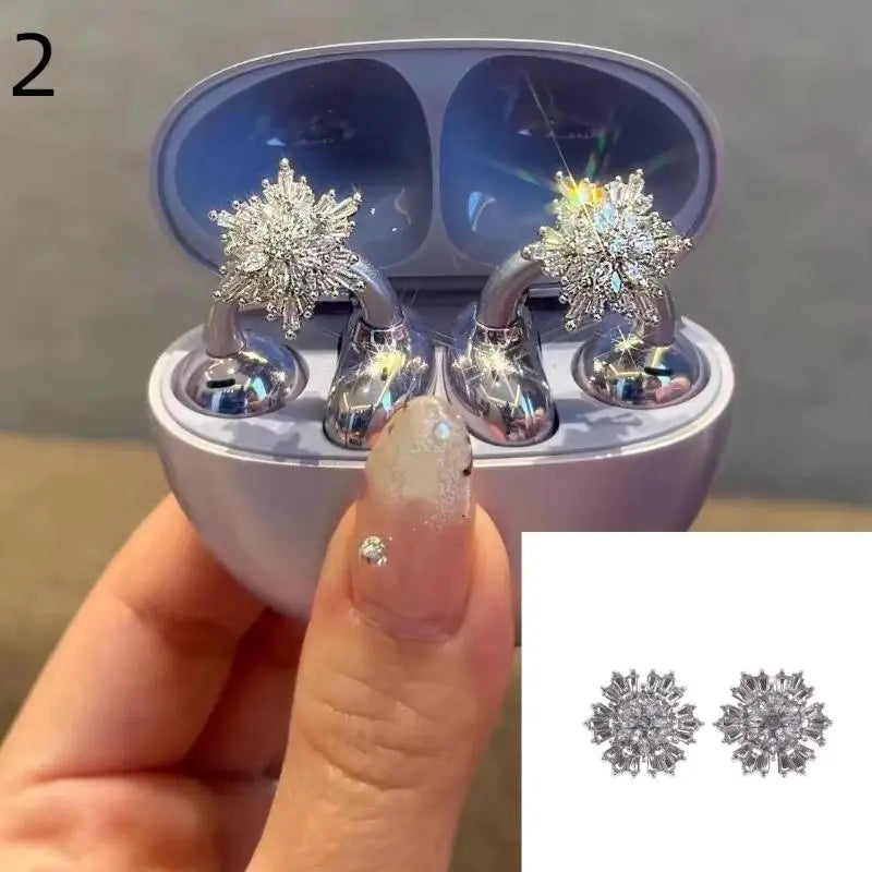 DIY Headphone Decor Clips, Removable Zircon Diameter Buckle Ornaments, Easy Install Earbud Decoration For Wireless Headphones Quake Style02