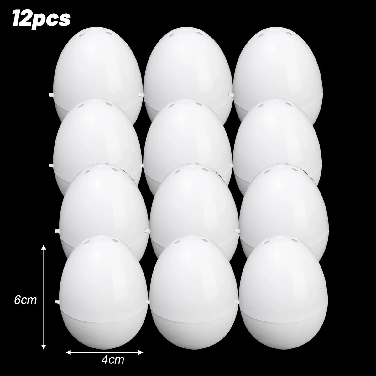 36/12PCS White Easter Filling Eggs DIY Easter Decoration Egg Plastic Empty Simulation Eggshell Game Toys Festival Party Decor Quake 12PCS