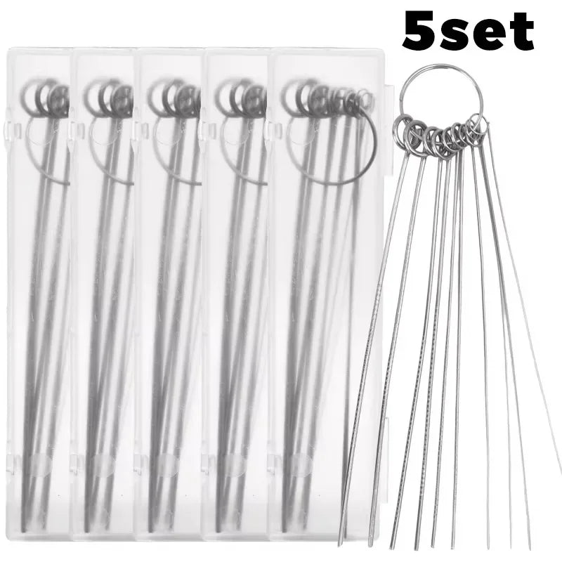 Stainless Steel Showerhead Cleaning Needle Set Anti-clogging Shower Head Cleaner Multi-purpose Mobile Phone Hole Cleaning Tool Quake 5Set