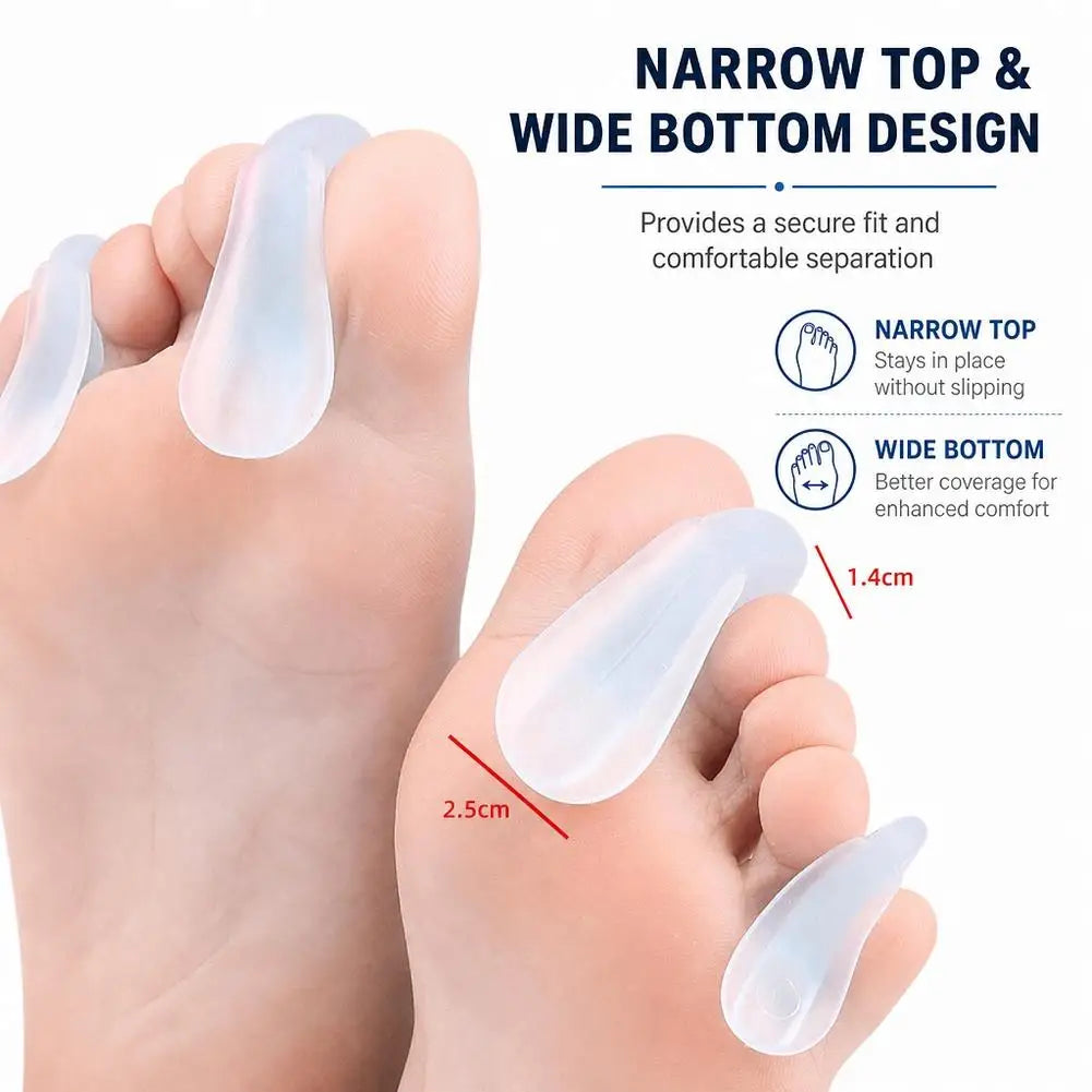 1Pair Foot Care Tool Gel Toe Separators Hallux Valgus Bunions Adjuster Corrector Silicone Thumb Orthotics Protector Straighten Quake