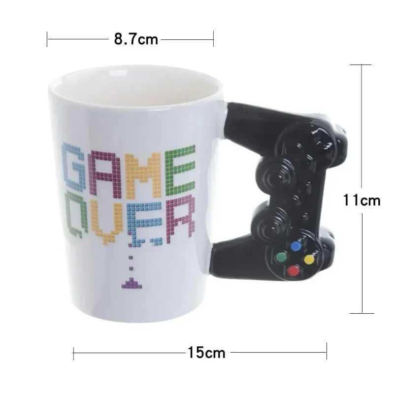 Handmade Ceramic Coffee Cup 350ml Game Controller Style Home Breakfast Milk Cup Creative Birthday Gift Quake