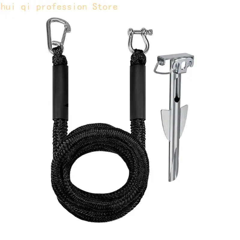 Near-Shore Mooring Rope with Beach Stake and Clip Ends Tie-Up Rope for Boats H8WE Quake H8WE5AG205118-BK-7 CN