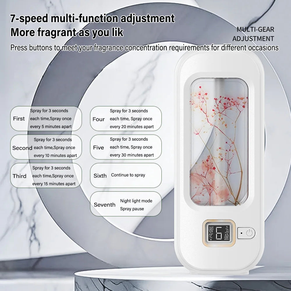 Aromatherapy Machine Automatic Home Fragrance Machine Essential Oil Diffuser Nebulizer for Kitchen and Toilet Deodorization Quake