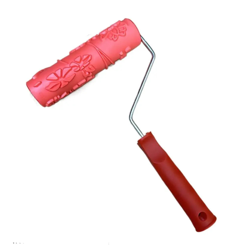 Rubber Imitation Wood Grain Pattern Paint Roller DIY Paint Texture Pigment Printing Wall Painting Roller with Handle Home Tool Quake 4