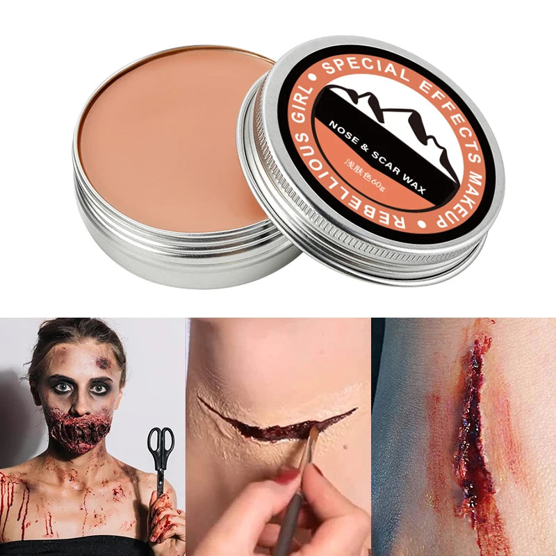 Scar Wax Set with Scraper: Create realistic Special Effects for Halloween or Cosplay-Body Painting,Fake Wounds and Modeling Wax Quake 1pcs 60g