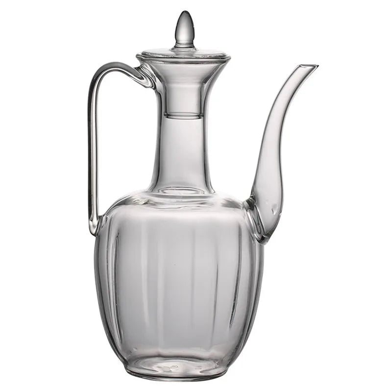 Transparent glass hand-held green tea teapot heat-resistant glass imperial concubine teapot retro boiling teapot Quake 1pcs