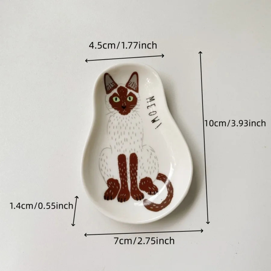 1/3pcs Japanese Soy Sauce Ceramic Sauce Dishes Cat Design Dipping Bowls Appetizer Dish For Tomato Sauce And Vinegar Sauce Quake