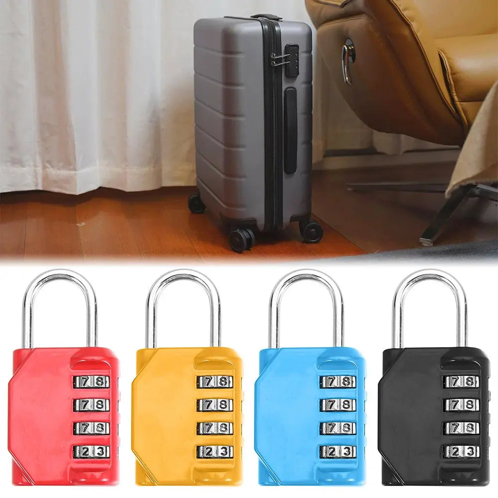 Rust-proof Waterproof Metal Code Lock Travel Accessories 4 Dial Digit Padlock Password Lock Quake
