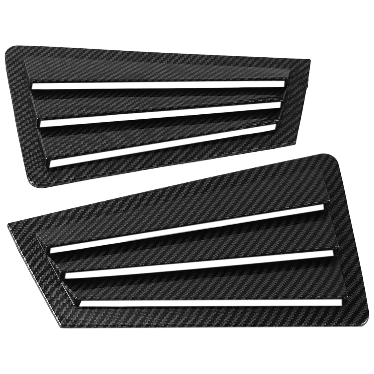For Mazda 3 Sedan 2003-2008 Car Rear Louver Window Side Shutter Cover Trim Sticker Vent Scoop ABS Carbon Fiber Style Gloss Black Quake Carbon