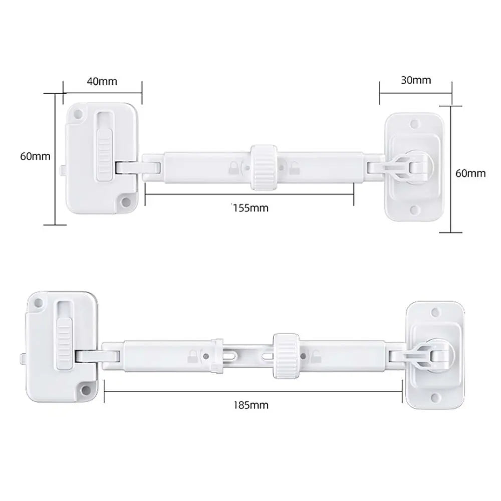 Multifunction ABS Window Lock No Punching Anti-theft Window Restrictor Adjustable Safety Buckle Window Stopper Home Quake