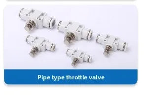 3pc Air Flow Speed Control Valve Tube Water Hose Pneumatic Push In Fittings Throttle Valve SA 4-12mm Quake