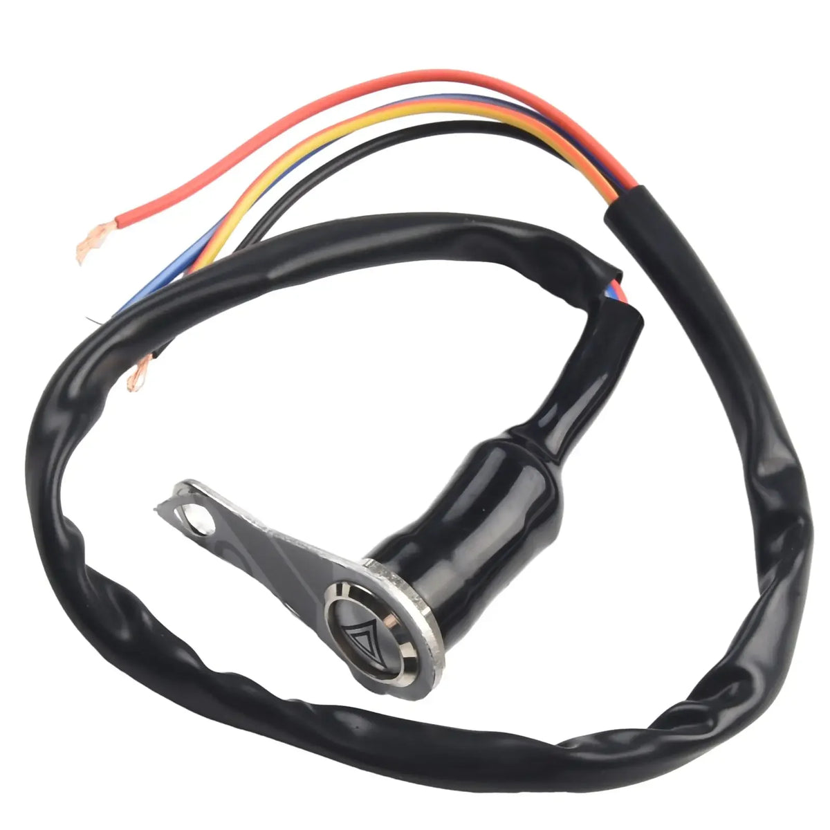 Motorcycle Switch Handlebar Mount Push Button 12V Works Light Red LED ON+OFF Metal Buttons Dual Flash Switches Lights Circles Quake 1PCS