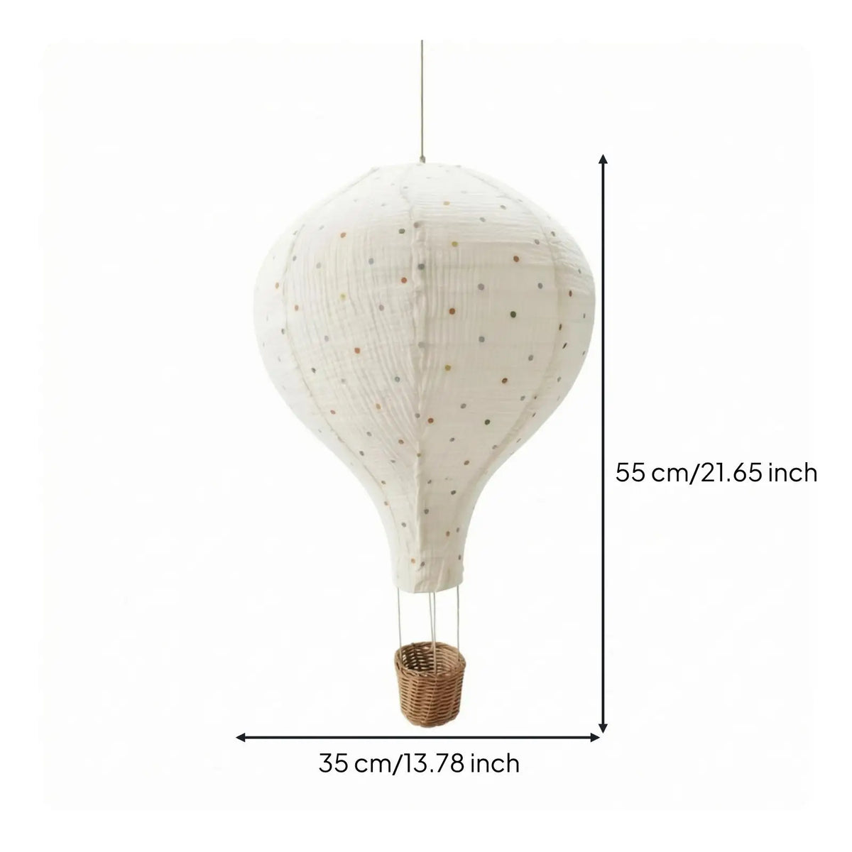 Woven Wicker Balloon Lamp Shade for Girl Boy Room Whimsical Night Light Quake
