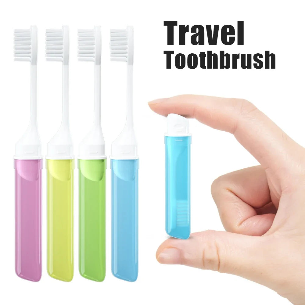 vvocci Toothbrush in Transparent Candy Colors Portable Mini Brush Folding Traveling AdultFoldable Travel Toothbrush Small Dental Quake