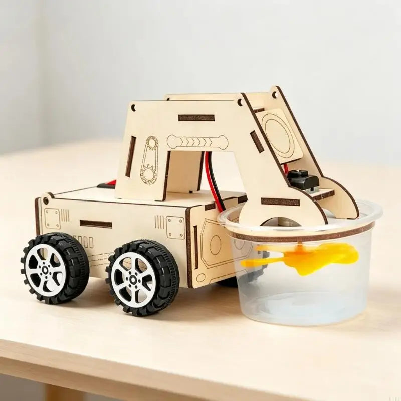 Wooden Space Cleaning Car Set Hands on Assembly Space Cleaning Sweeper Model Kids Educational Toy For Students K1KF Quake