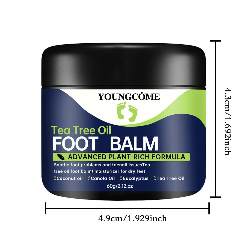 Tea Tree Oil Foot Cream Repairs Cracked Feet Deeply Moisturizes and Nourishes Dry Rough Skin,Softens Hard Skin Quake 60G