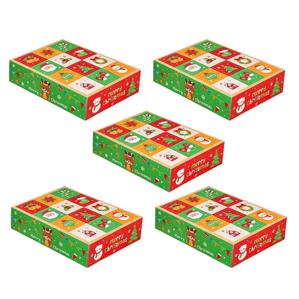 Empty Calendar Advent 5 Piece Christmas Countdown Decoration Boxes Empty Calendars Advent to Fill for Holiday Winter Family Kids Quake