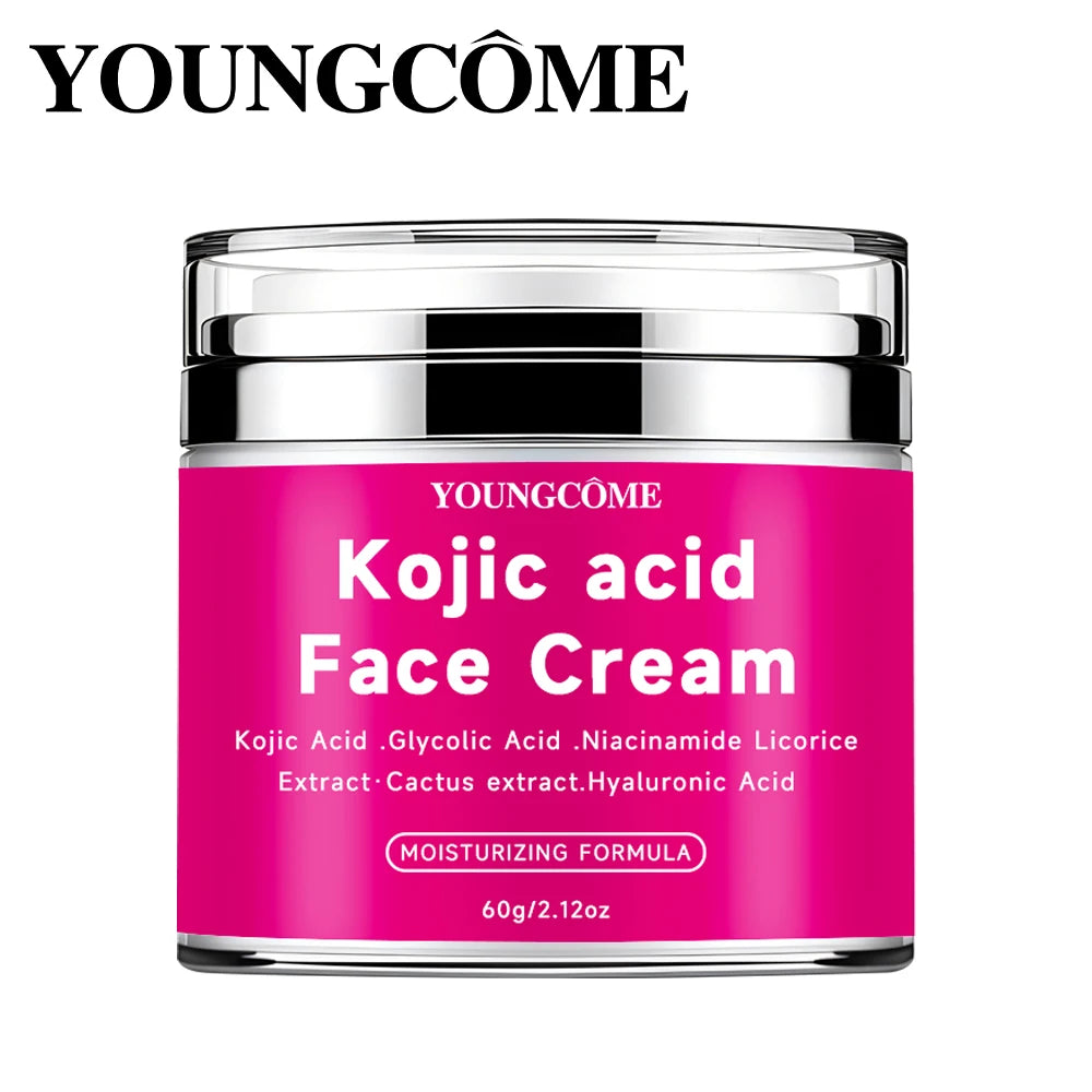 YOUNGCOM 30G/60G Kojic Acid Cream With Niacinamide Hyaluronic Acid , Non-Greasy and LightweightSuitable for All Skin Types Quake