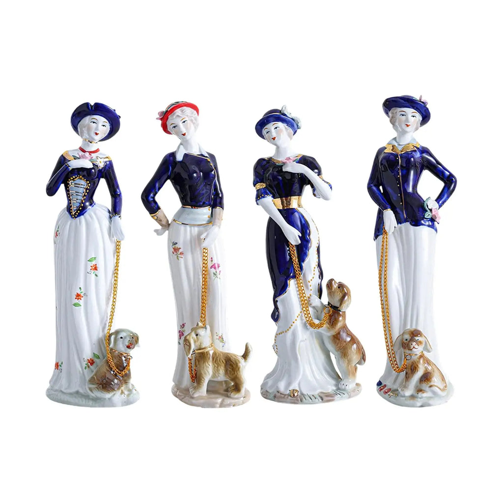 Girl Figurine Statue Porcelain Desktop Ornament Modern Decorative Sculpture for Home Decor Living Room Office Fireplace Quake