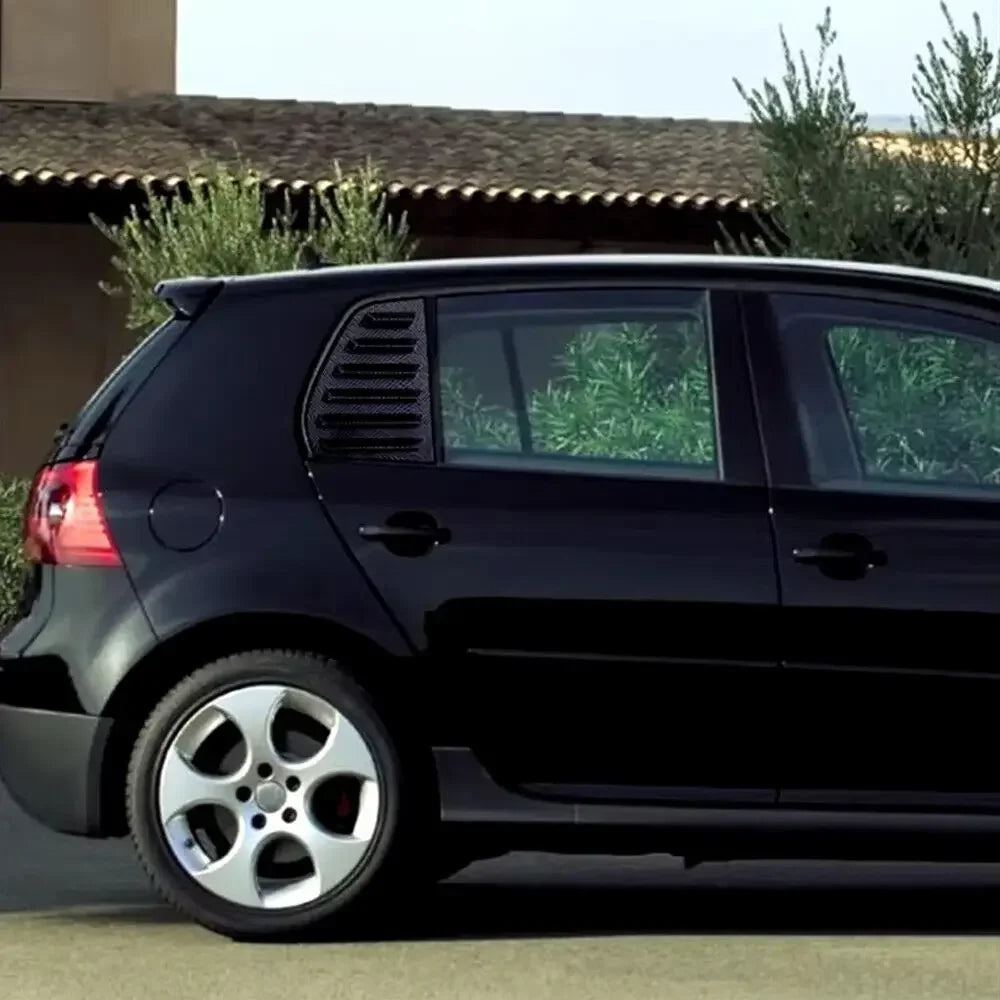 For VW Golf MK5 2004-2008 GTI R32 Car Rear Louver Window Side Shutter Cover Trim Sticker Vent Scoop ABS Carbon Fiber Accessories Quake