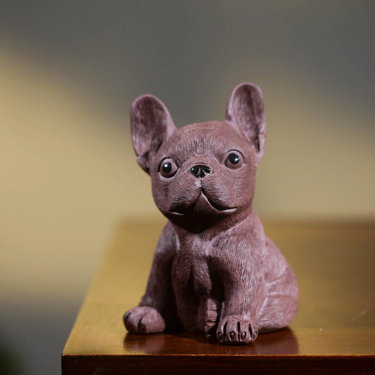 Zisha Tea Pet Dog Small Ornament Zodiac Puppy Bulldog Starling Wealth-enhancing French Bulldog Tea Play Sculpture Quake Purple Clay