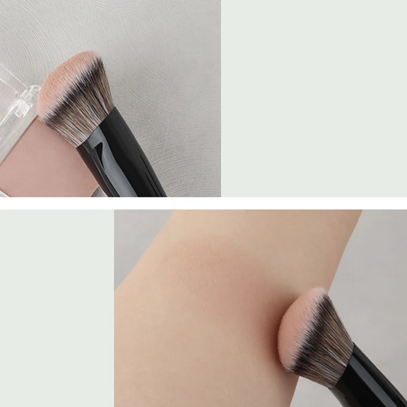 2 PCS Angled Blush Brush - Premium Contour Brush for Blush, Bronzer & Powder Makeup Application - Vegan, Cruelty-Free Quake