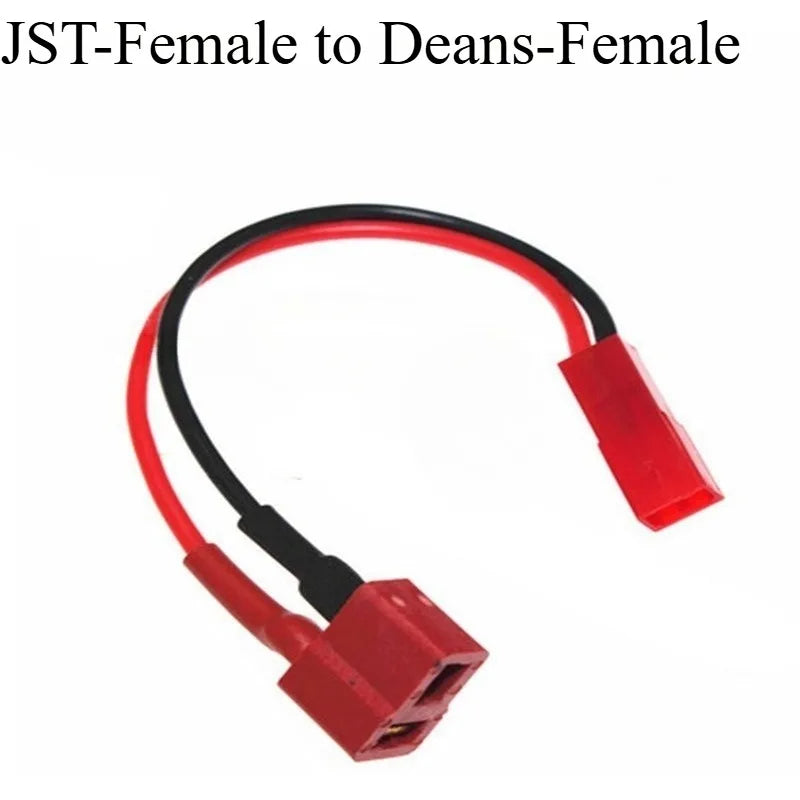 RC Battery Adapter Cable XT60 XT30 T-Plug to JST Male/Female Connector 20AWG Silicone Wire for FPV Drone Airplane Car Parts Quake JST-F to Deans-F 5PCS 60CM