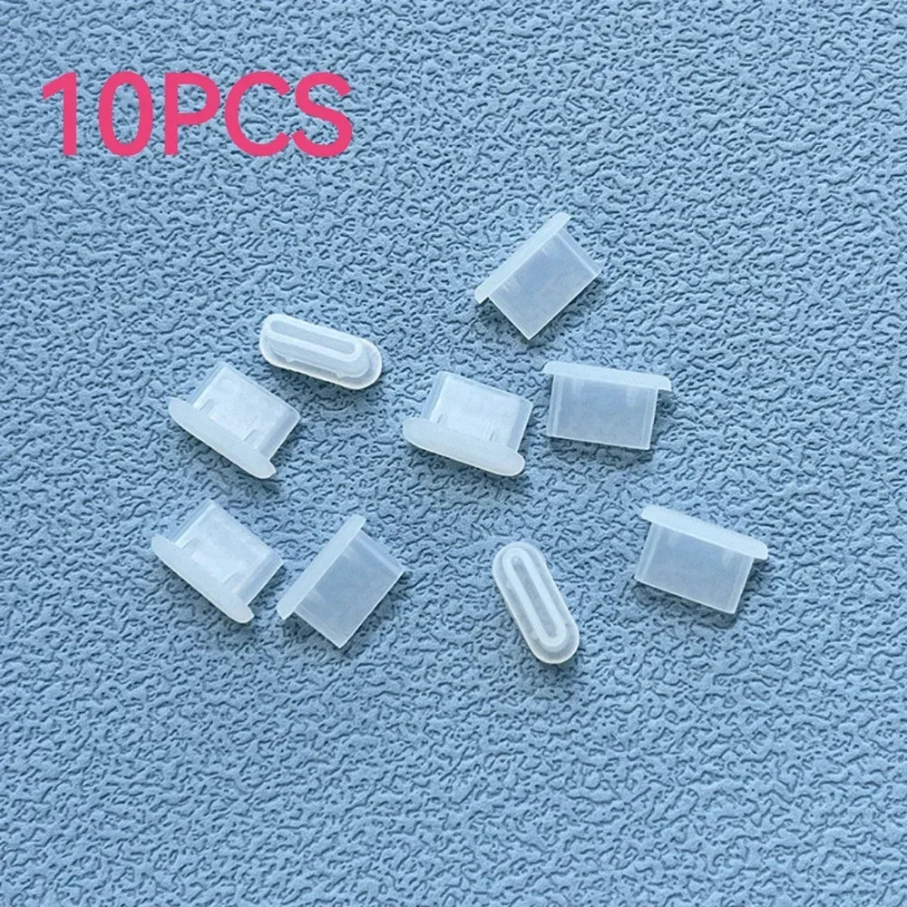 Cover Phone USB 10/30/50PCS Type-C Silicone Dust Plugs Charging Port Protector Type C Anti-dust Cap for Samsung Xiaomi Huawei Quake Stransparent 10PCS