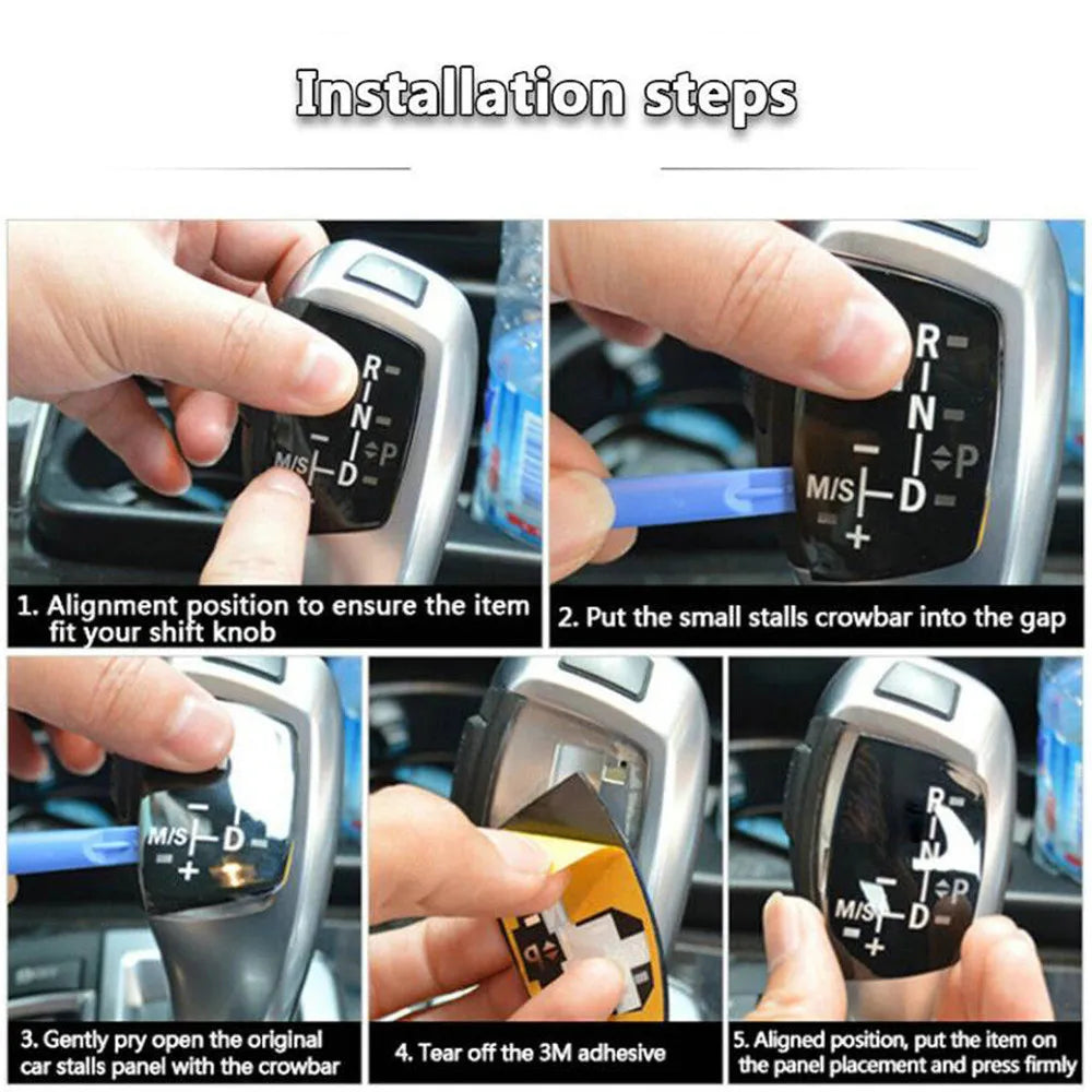 For BMW X1 X3 X5 X6 M3 M5 F01 F10 F30 F35 F18 F16 LHD Car Gear Shift Knob Panel Trim Cover Button Sticker Auto Parts Accessories Quake