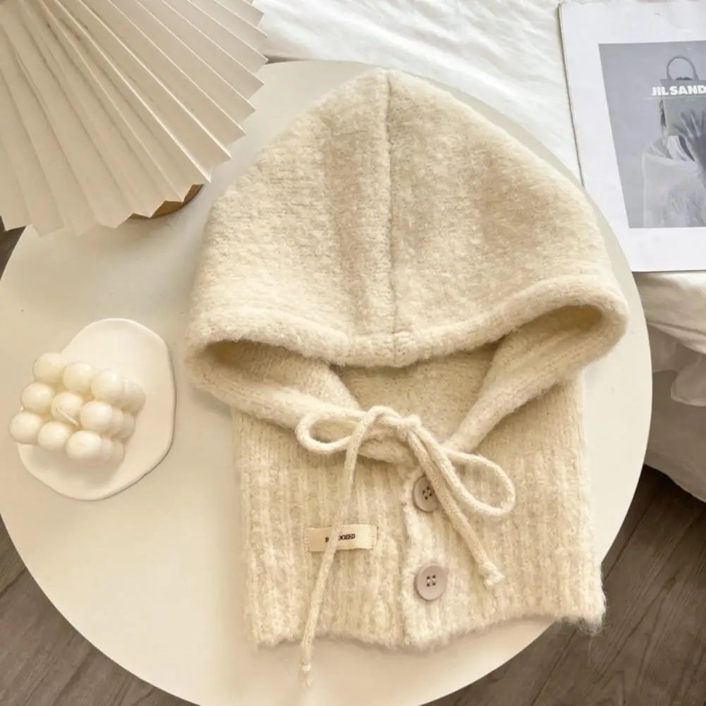 Balaclava Hat Little Snowman Pattern Balaclava Hat Fashion Knitted Pullover Scarf Hat Combo Women Beanie Cap Women Fashion Quake